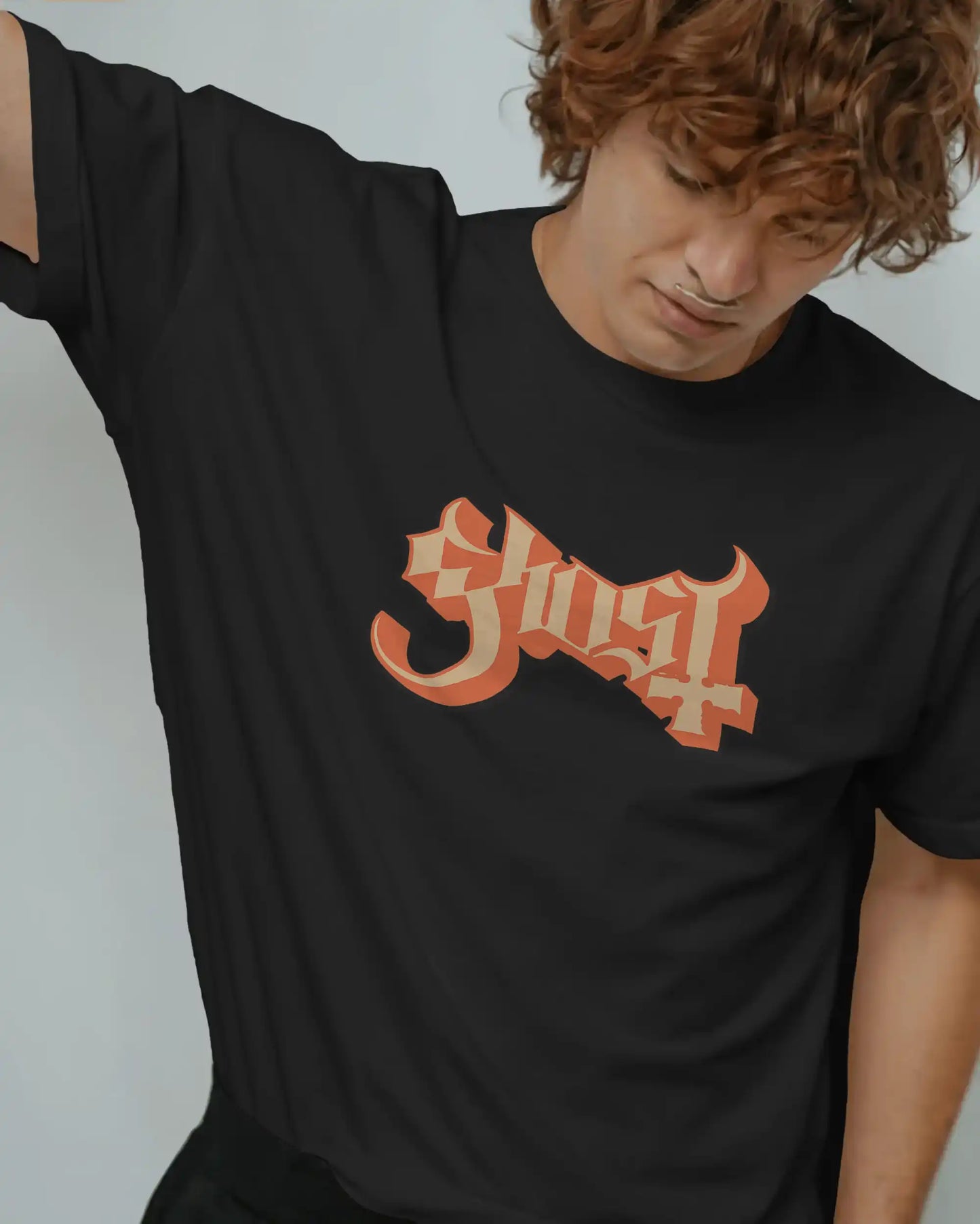 Ghost Oversized T-Shirt | Heavy Metal Rock Band Graphic Tee | 240 GSM Cotton | XS-2XL | AWBlack