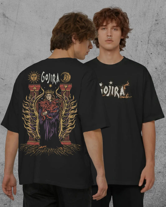 Gojira Oversized T-Shirt | Heavy Metal Rock Band Graphic Tee | 240 GSM Cotton | XS-2XL | AWBlack