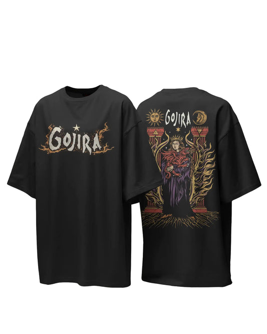 Gojira Oversized T-Shirt | Heavy Metal Rock Band Graphic Tee | 240 GSM Cotton | XS-2XL | AWBlack