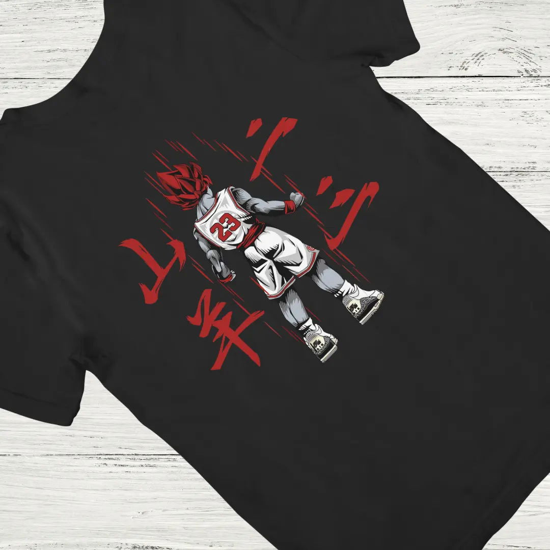 Goku in Sportswear Ready for Battle - Premium Black T-Shirt - AWBlack