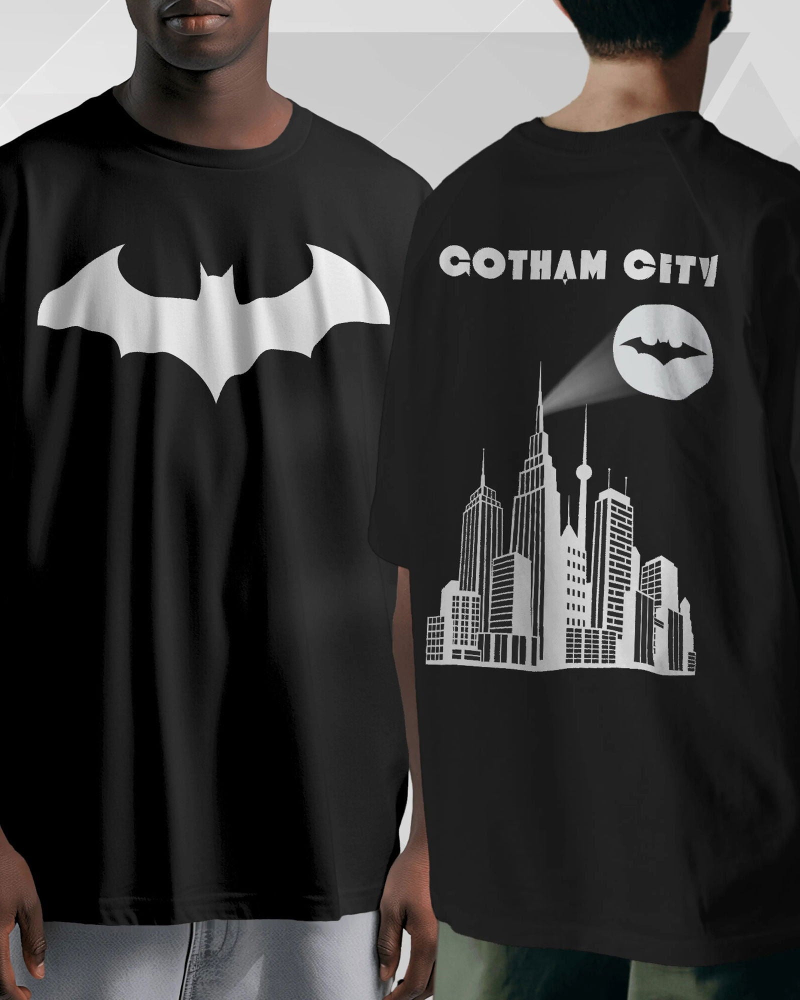 Gotham Guardian Batman Emblem - Premium Oversized T-Shirt - AWBlack
