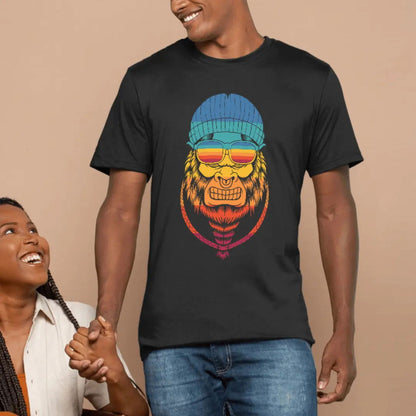 Hip Hop High Retro Chimpanzee Attitude - Premium Black Tshirt - AWBlack