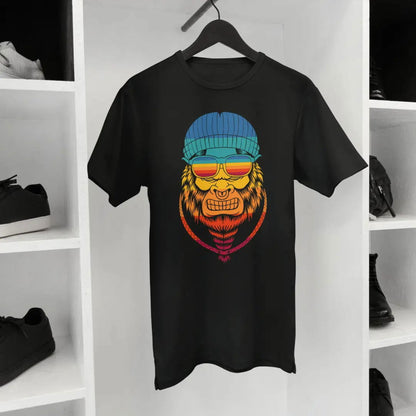 Hip Hop High Retro Chimpanzee Attitude - Premium Black Tshirt - AWBlack