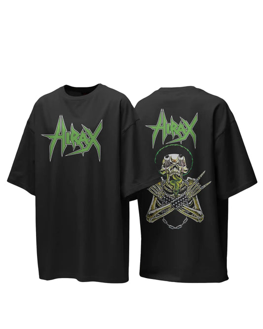 Hirax Oversized T-Shirt | Heavy Metal Rock Band Graphic Tee | 240 GSM Cotton | XS-2XL | AWBlack