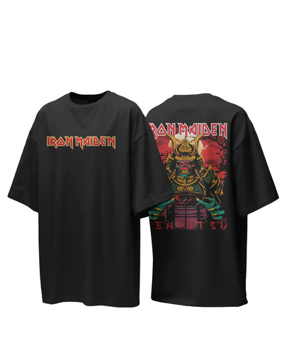 Iron Maiden Oversized T-Shirt | Heavy Metal Rock Band Graphic Tee | 240 GSM Cotton | XS-2XL | AWBlack