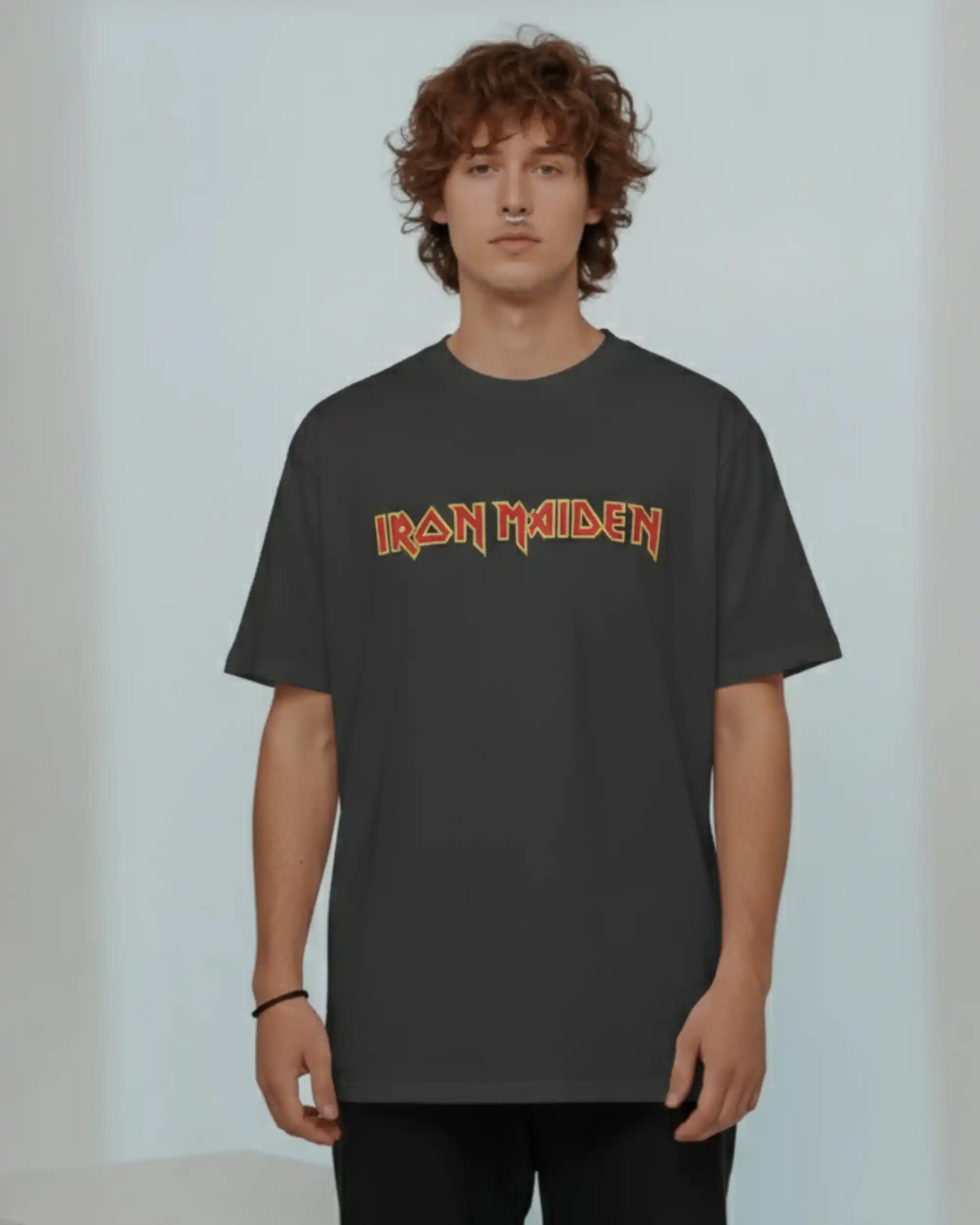 Iron Maiden Oversized T-Shirt | Heavy Metal Rock Band Graphic Tee | 240 GSM Cotton | XS-2XL | AWBlack