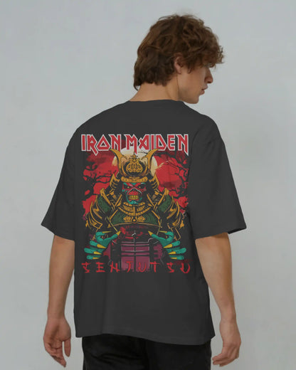 Iron Maiden Oversized T-Shirt | Heavy Metal Rock Band Graphic Tee | 240 GSM Cotton | XS-2XL | AWBlack