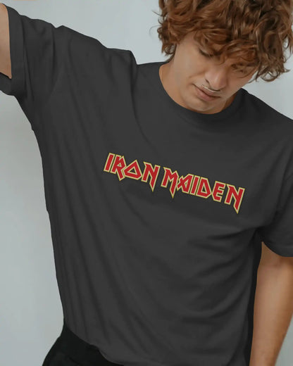 Iron Maiden Oversized T-Shirt | Heavy Metal Rock Band Graphic Tee | 240 GSM Cotton | XS-2XL | AWBlack