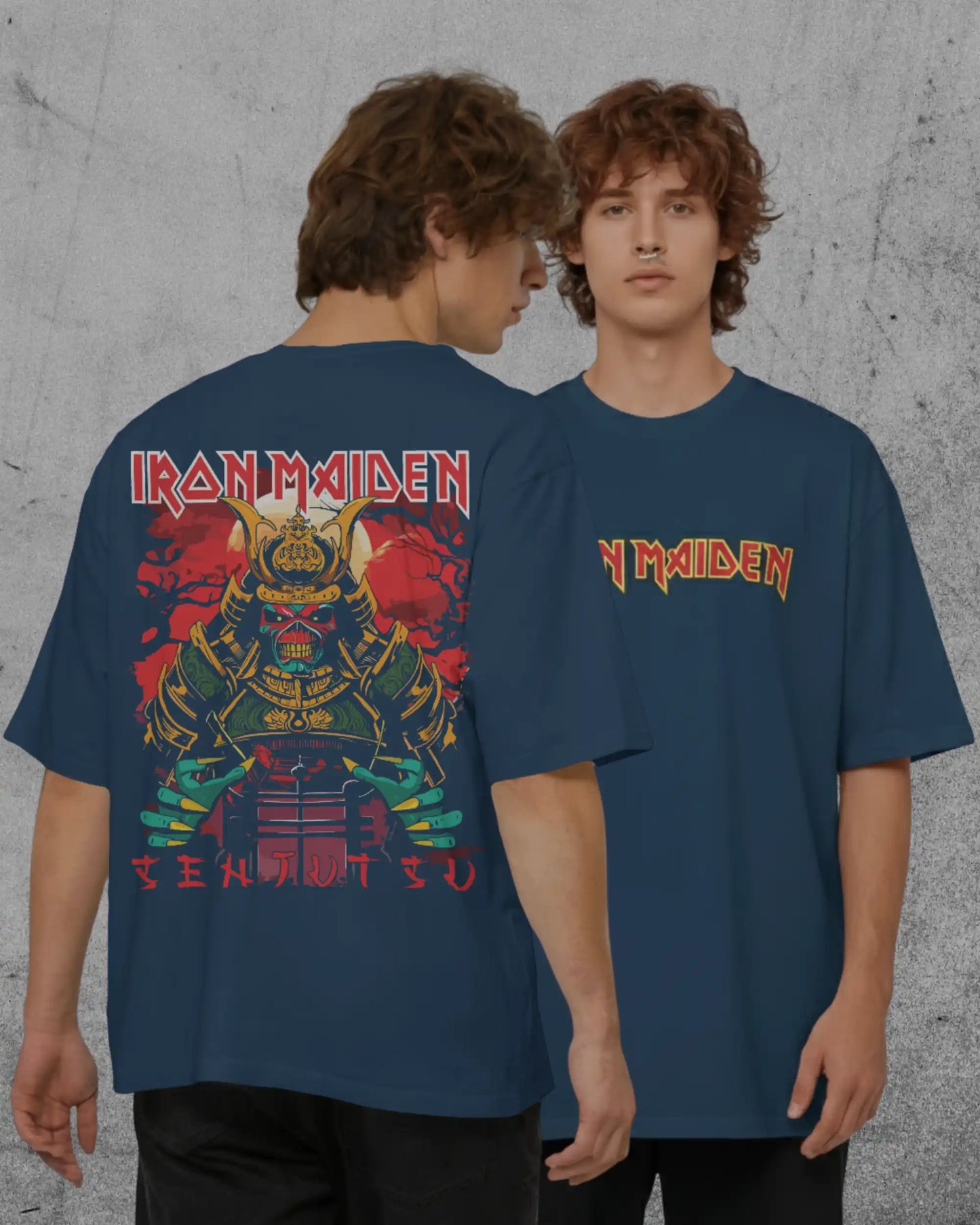 Iron Maiden Oversized T-Shirt | Heavy Metal Rock Band Graphic Tee | 240 GSM Cotton | XS-2XL | AWBlack