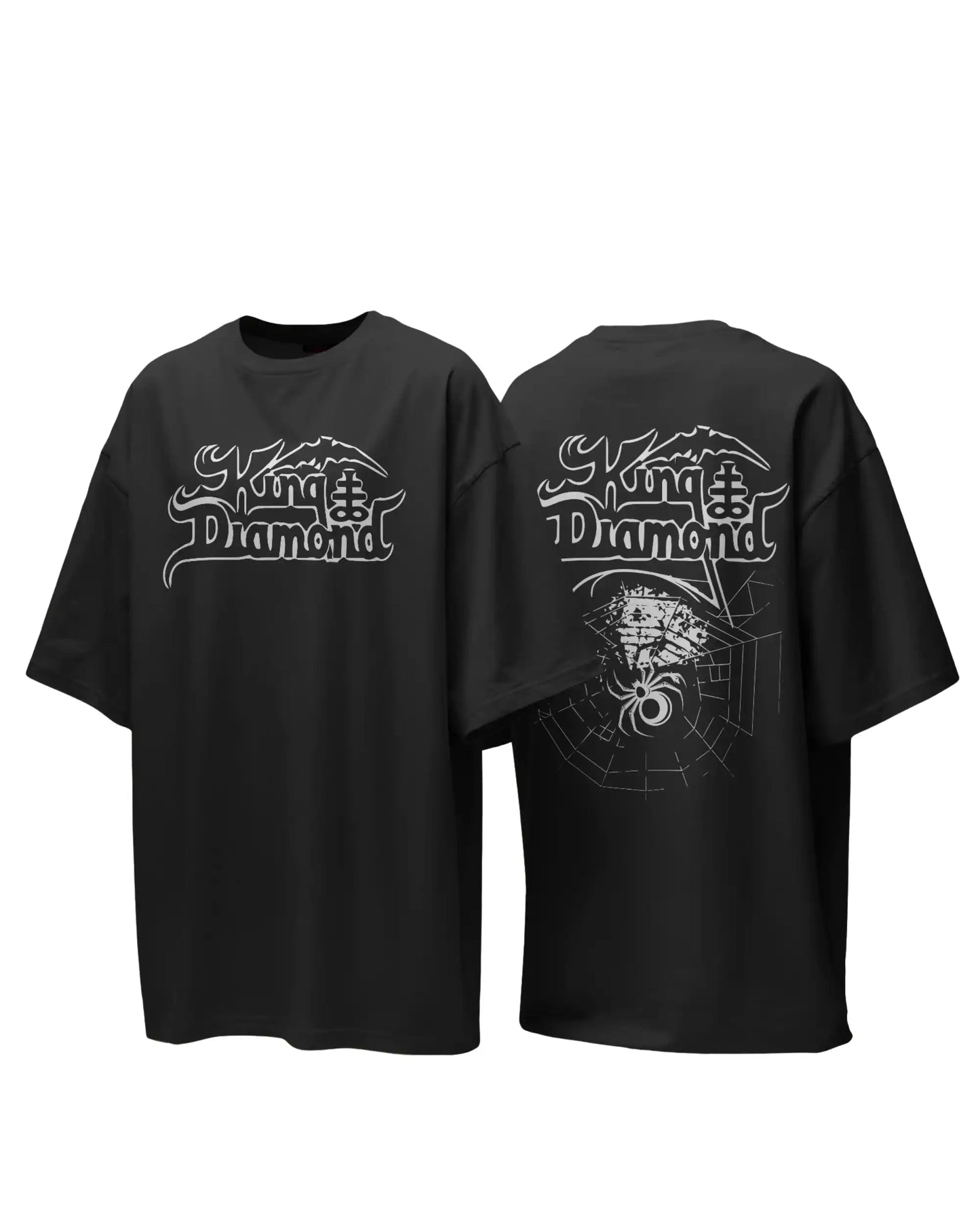 King Diamond Oversized T-Shirt | Heavy Metal Rock Band Graphic Tee | 240 GSM Cotton | XS-2XL | AWBlack