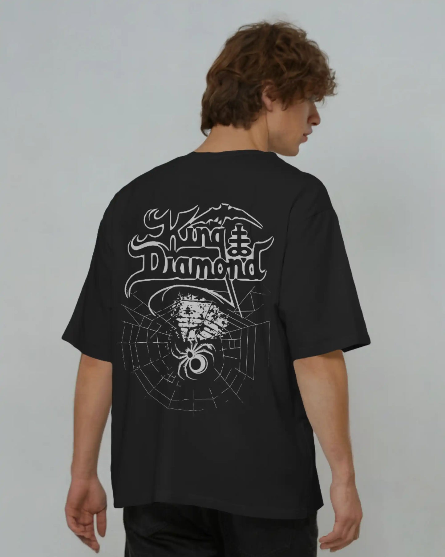 King Diamond Oversized T-Shirt | Heavy Metal Rock Band Graphic Tee | 240 GSM Cotton | XS-2XL | AWBlack
