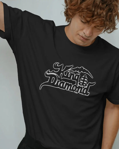 King Diamond Oversized T-Shirt | Heavy Metal Rock Band Graphic Tee | 240 GSM Cotton | XS-2XL | AWBlack