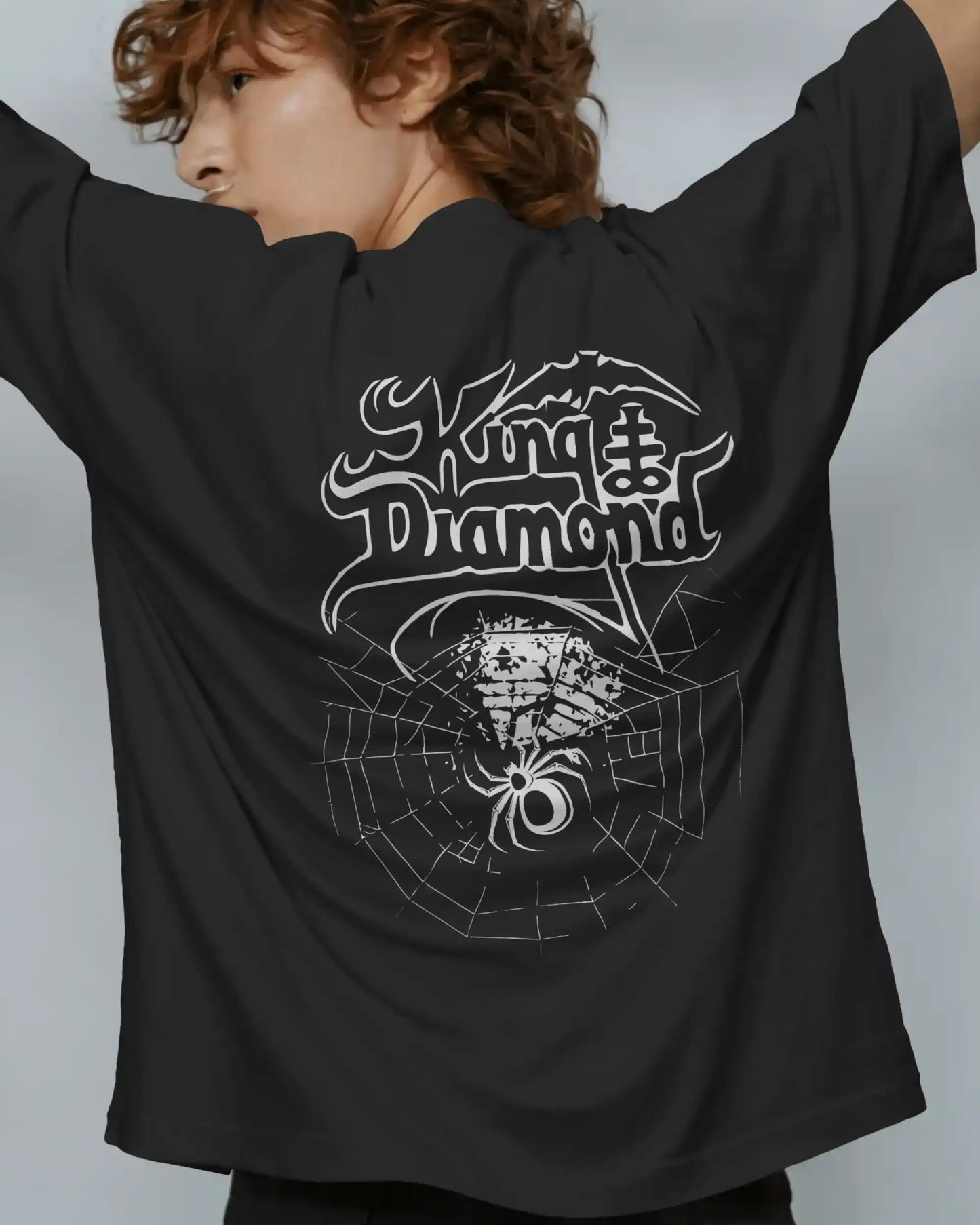 King Diamond Oversized T-Shirt | Heavy Metal Rock Band Graphic Tee | 240 GSM Cotton | XS-2XL | AWBlack