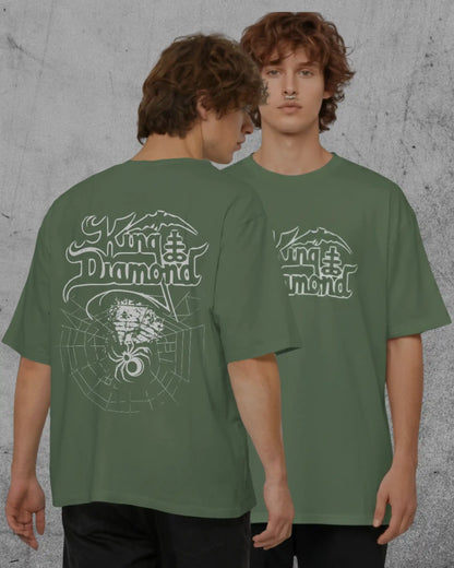 King Diamond Oversized T-Shirt | Heavy Metal Rock Band Graphic Tee | 240 GSM Cotton | XS-2XL | AWBlack