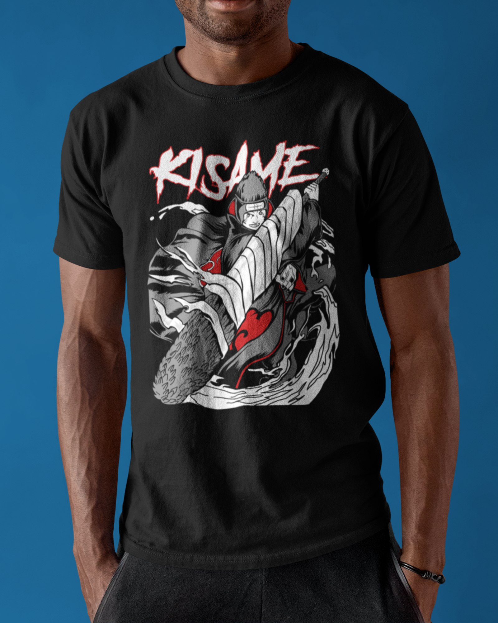 Kisame Unleashed Naruto-Inspired - Premium Black T-shirt - AWBlack