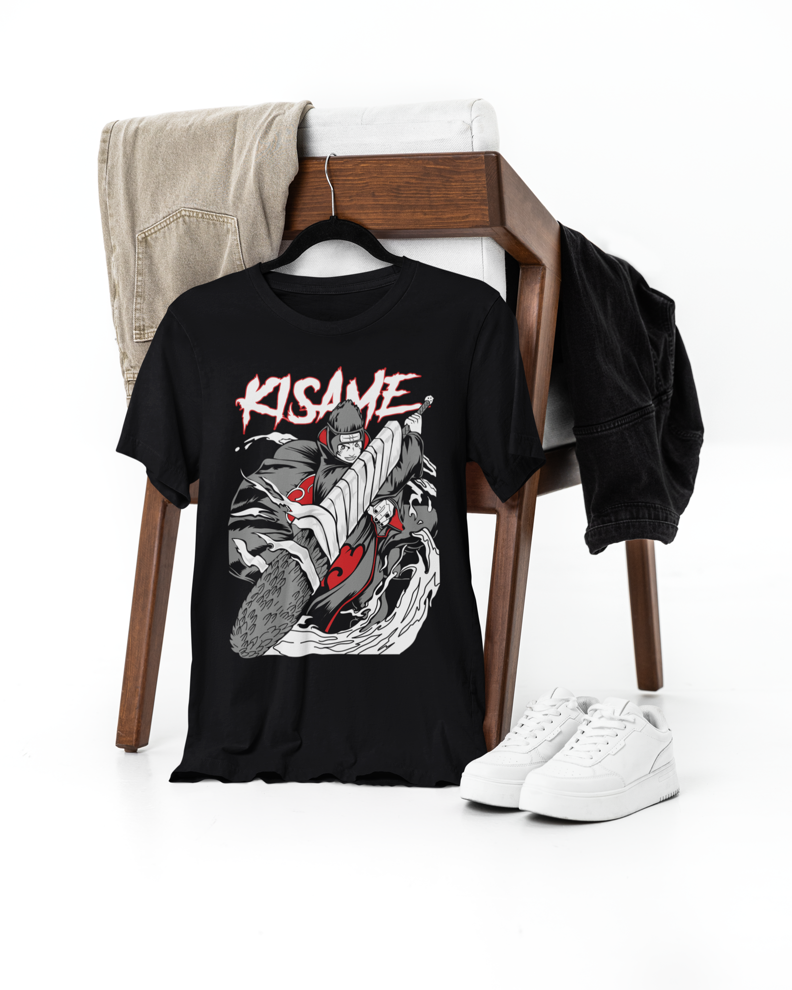 Kisame Unleashed Naruto-Inspired - Premium Black T-shirt - AWBlack