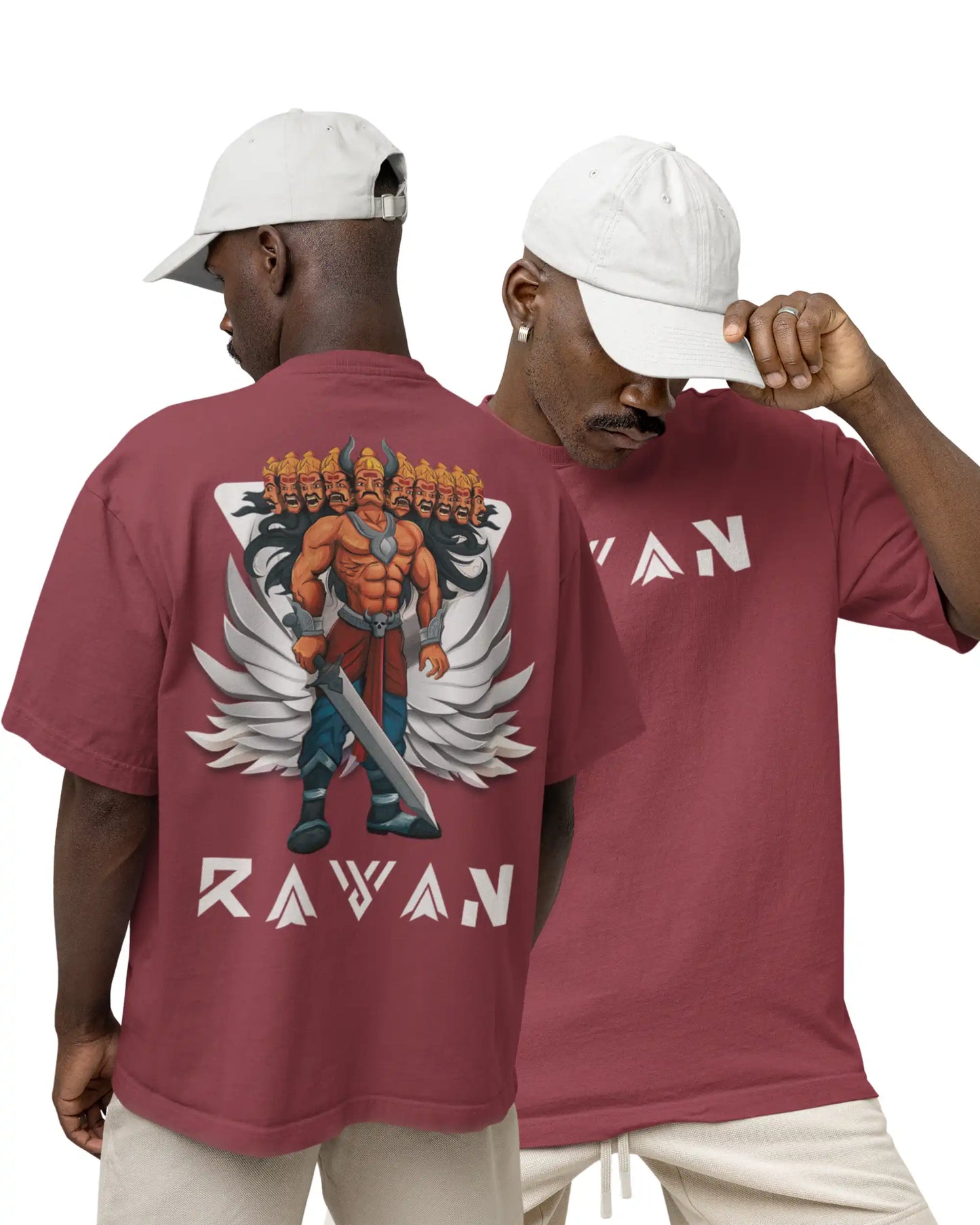 🔥🛕 Ravan Ramayana Plus-Size T-Shirt – Mythology Graphic Tee | 180 GSM Cotton S–7XL | AWBlack