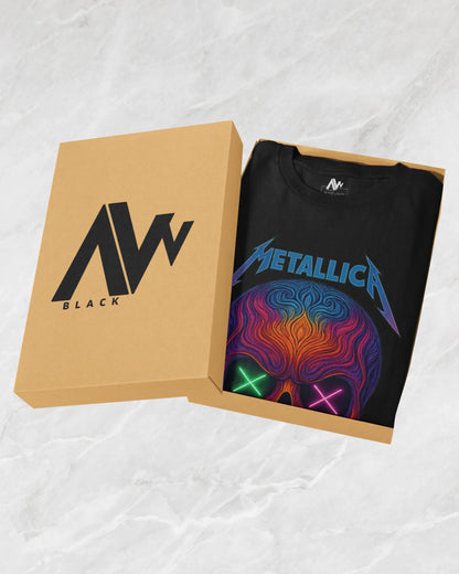 Neon Skull Metal T-Shirt | Multi-Fit Premium 180 GSM | S-7XL
