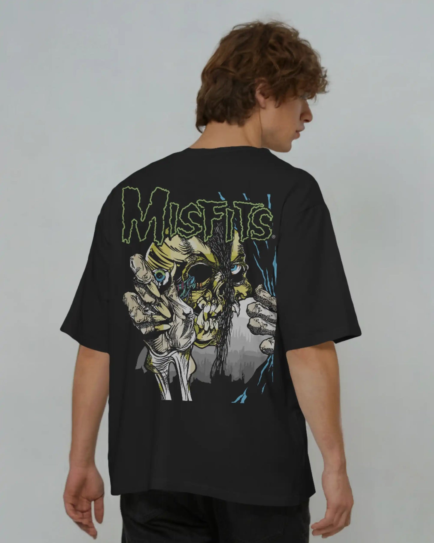 Misfits Oversized T-Shirt | Heavy Metal Rock Band Graphic Tee | 240 GSM Cotton | XS-2XL | AWBlack