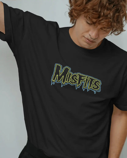 Misfits Oversized T-Shirt | Heavy Metal Rock Band Graphic Tee | 240 GSM Cotton | XS-2XL | AWBlack