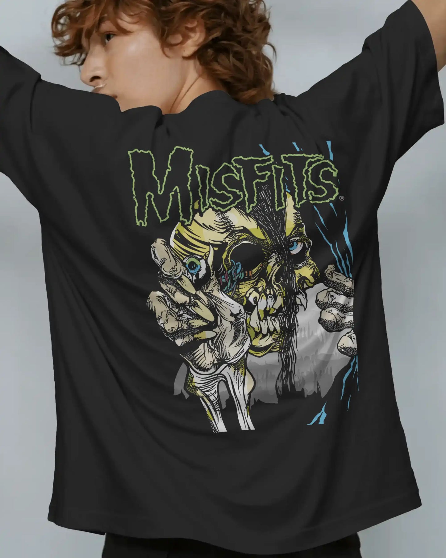 Misfits Oversized T-Shirt | Heavy Metal Rock Band Graphic Tee | 240 GSM Cotton | XS-2XL | AWBlack