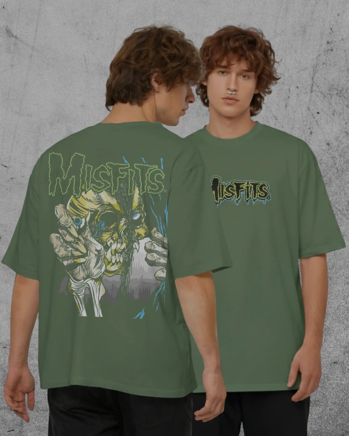 Misfits Oversized T-Shirt | Heavy Metal Rock Band Graphic Tee | 240 GSM Cotton | XS-2XL | AWBlack