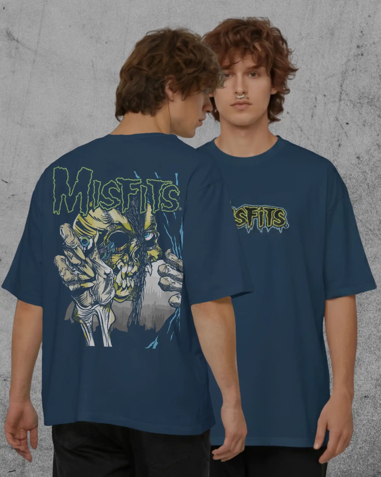 Misfits Oversized T-Shirt | Heavy Metal Rock Band Graphic Tee | 240 GSM Cotton | XS-2XL | AWBlack
