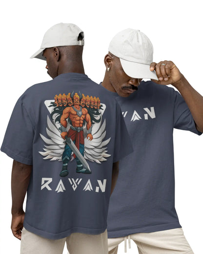 🔥🛕 Ravan Ramayana Plus-Size T-Shirt – Mythology Graphic Tee | 180 GSM Cotton S–7XL | AWBlack