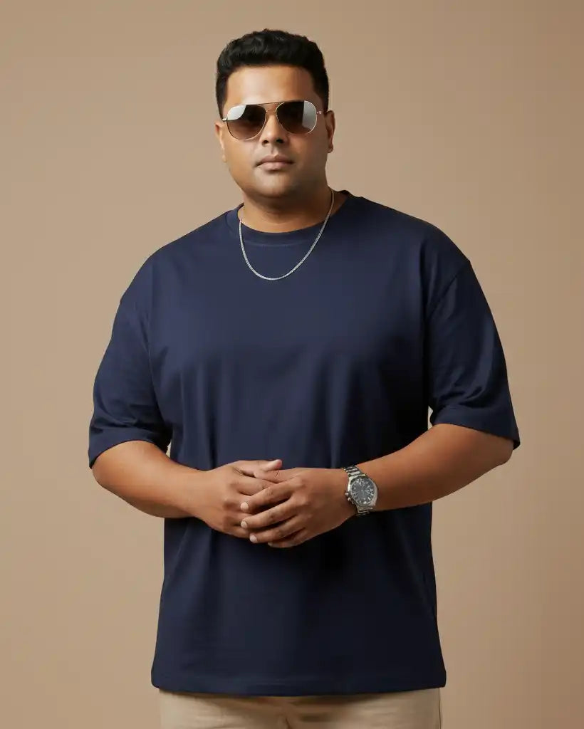 Premium Plain Regular fit | Oversized | Plus Size T-Shirt for Men | 180 & 220 GSM Cotton | S–7XL | AWBlack