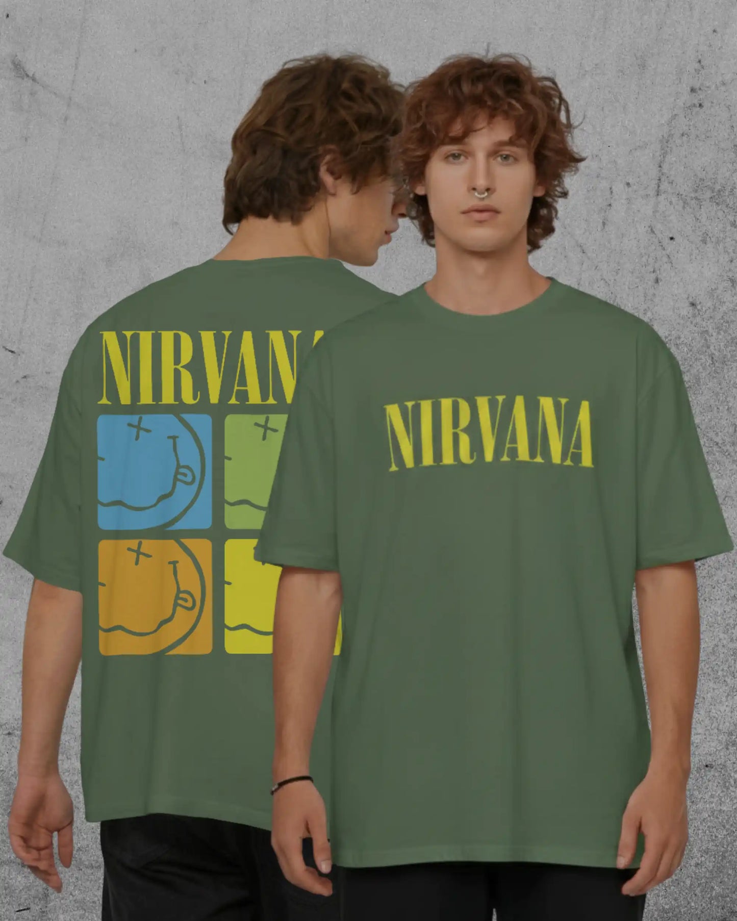 Nirvana Oversized T-Shirt | Heavy Metal Rock Band Graphic Tee | 240 GSM Cotton | XS-2XL | AWBlack