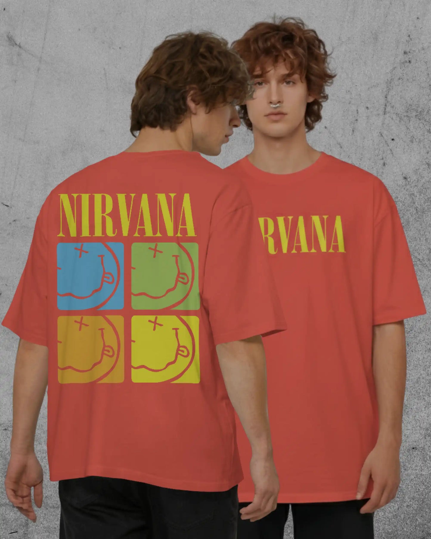 Nirvana Oversized T-Shirt | Heavy Metal Rock Band Graphic Tee | 240 GSM Cotton | XS-2XL | AWBlack