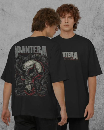 Pantera band graphic plus size tshirt in black oversized fit – AWBlack