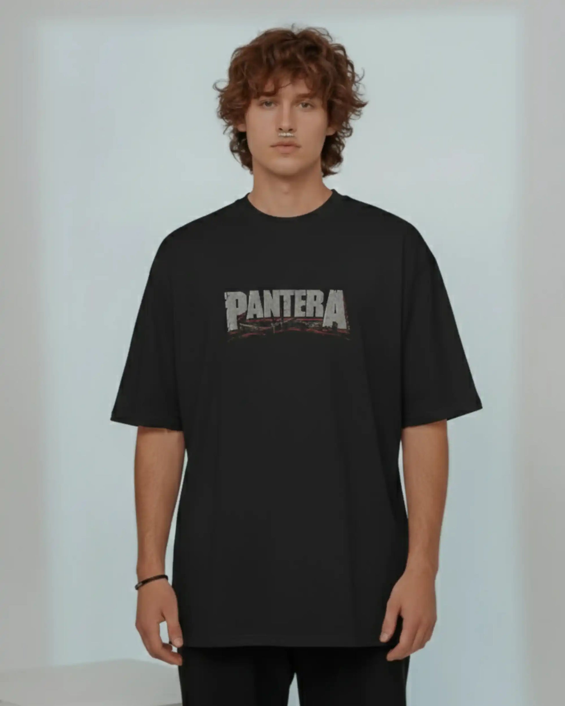 Black Pantera logo plus size tshirt oversized fit – AWBlack 240 GSM