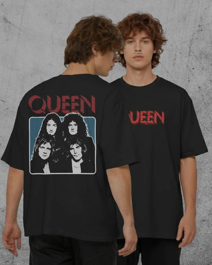 Queen Oversized T-Shirt | Heavy Metal Rock Band Graphic Tee | 240 GSM Cotton | XS-2XL | AWBlack