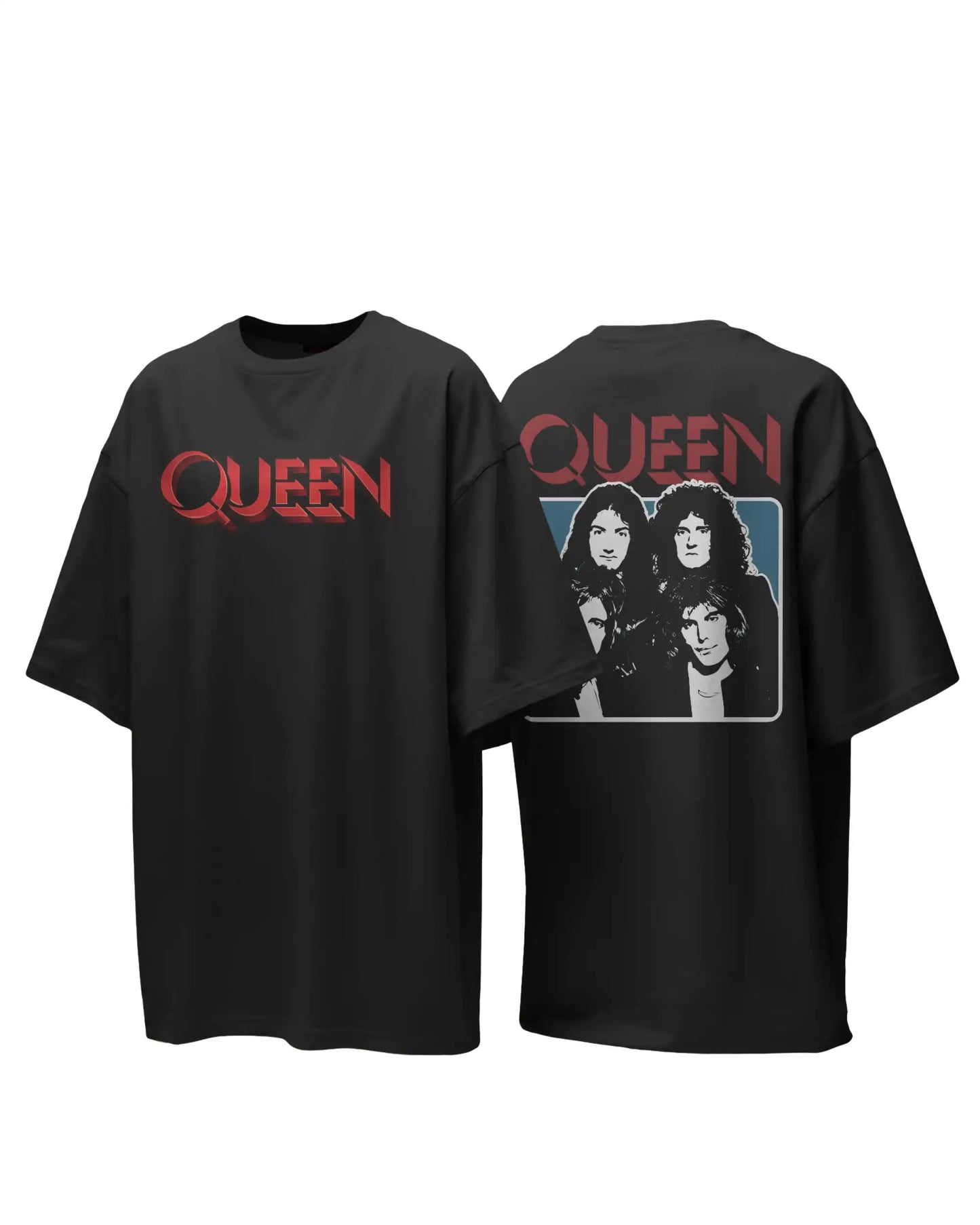 Queen Oversized T-Shirt | Heavy Metal Rock Band Graphic Tee | 240 GSM Cotton | XS-2XL | AWBlack