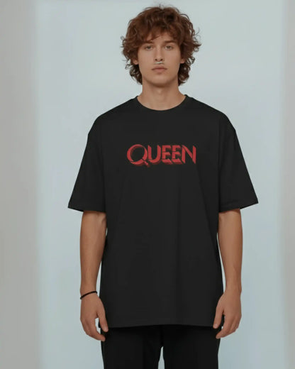 Queen Oversized T-Shirt | Heavy Metal Rock Band Graphic Tee | 240 GSM Cotton | XS-2XL | AWBlack