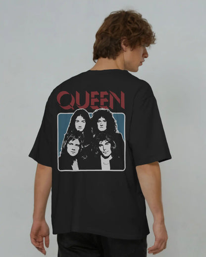 Queen Oversized T-Shirt | Heavy Metal Rock Band Graphic Tee | 240 GSM Cotton | XS-2XL | AWBlack