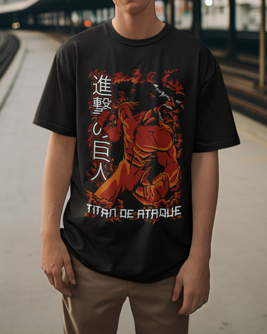 Raging Titan Unleashed - Attack on Titan Premium Black T-Shirt - AWBlack
