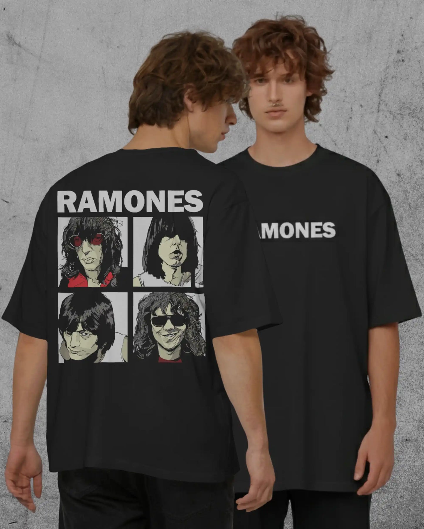 Ramones Oversized T-Shirt | Heavy Metal Rock Band Graphic Tee | 240 GSM Cotton | XS-2XL | AWBlack