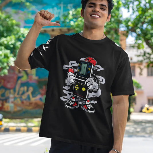 Retro Game Boy Power-Up -  Premium Black T-Shirt - AWBlack