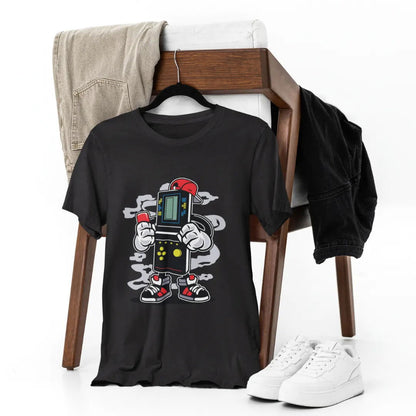 Retro Game Boy Power-Up -  Premium Black T-Shirt - AWBlack
