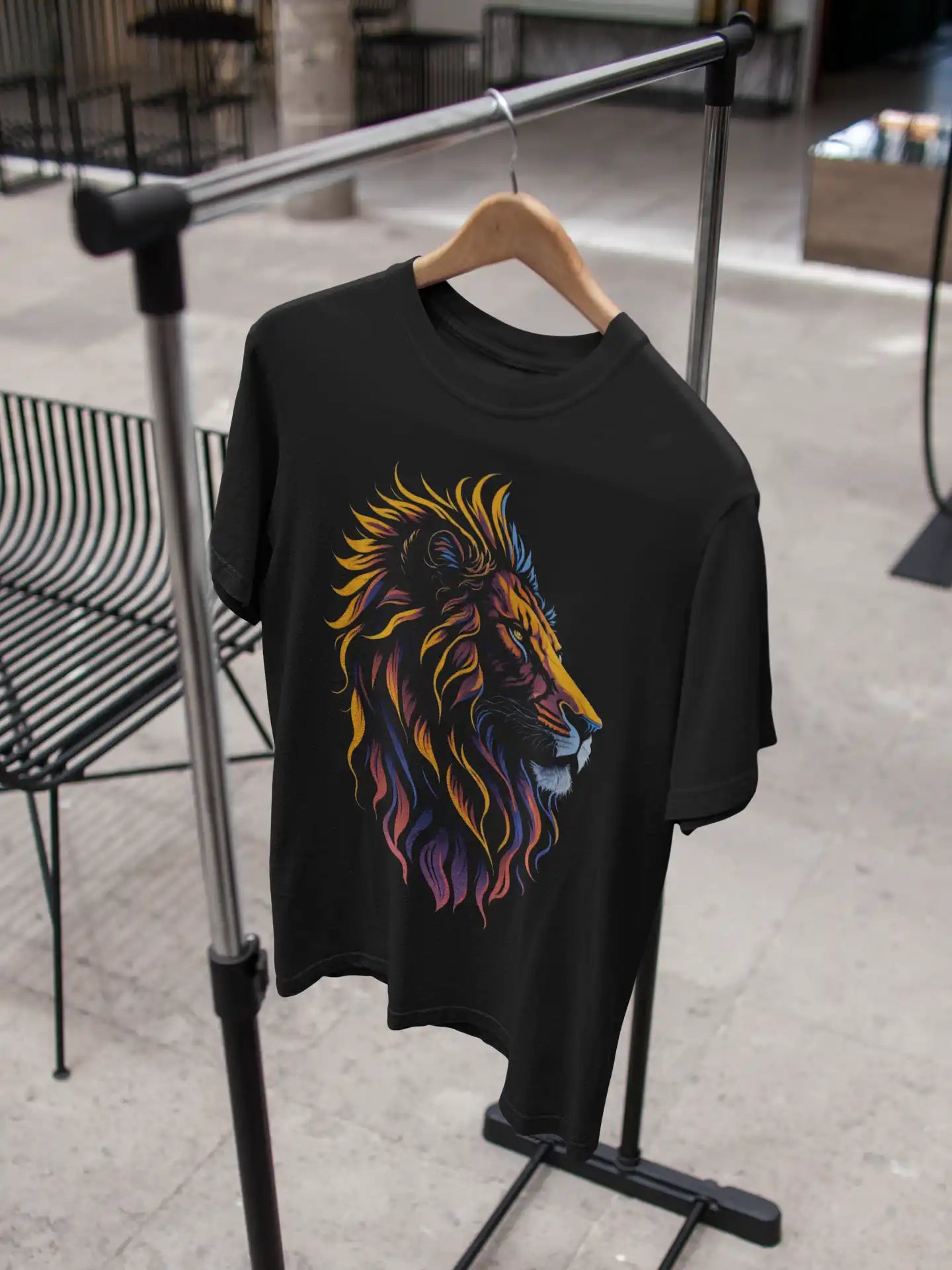 Majesty Lion Plus-Size T-Shirt | Multi-Fit 180 GSM Premium Cotton Graphic Tee S–7XL | AWBlack