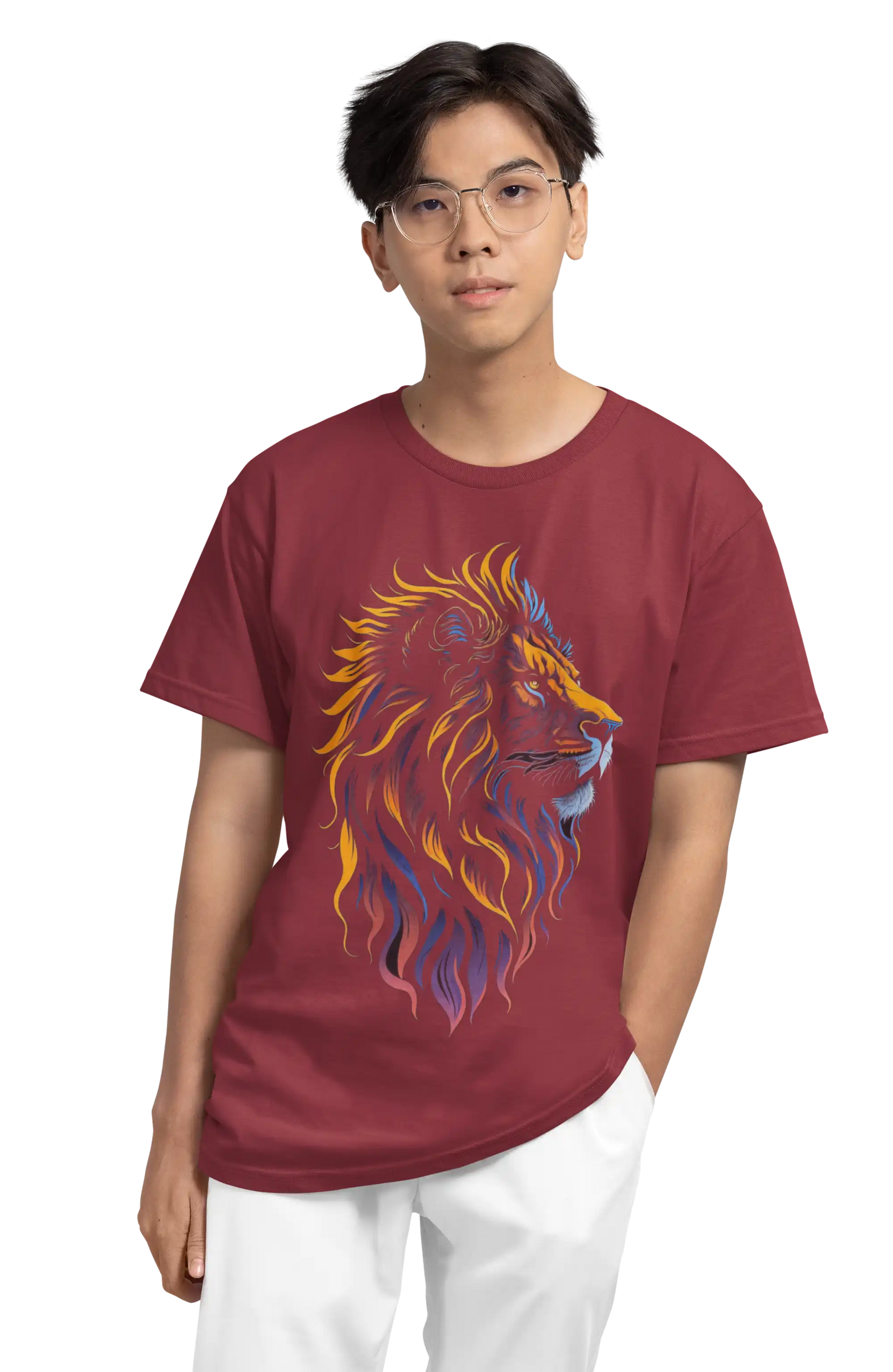 Majesty Lion Plus-Size T-Shirt | Multi-Fit 180 GSM Premium Cotton Graphic Tee S–7XL | AWBlack