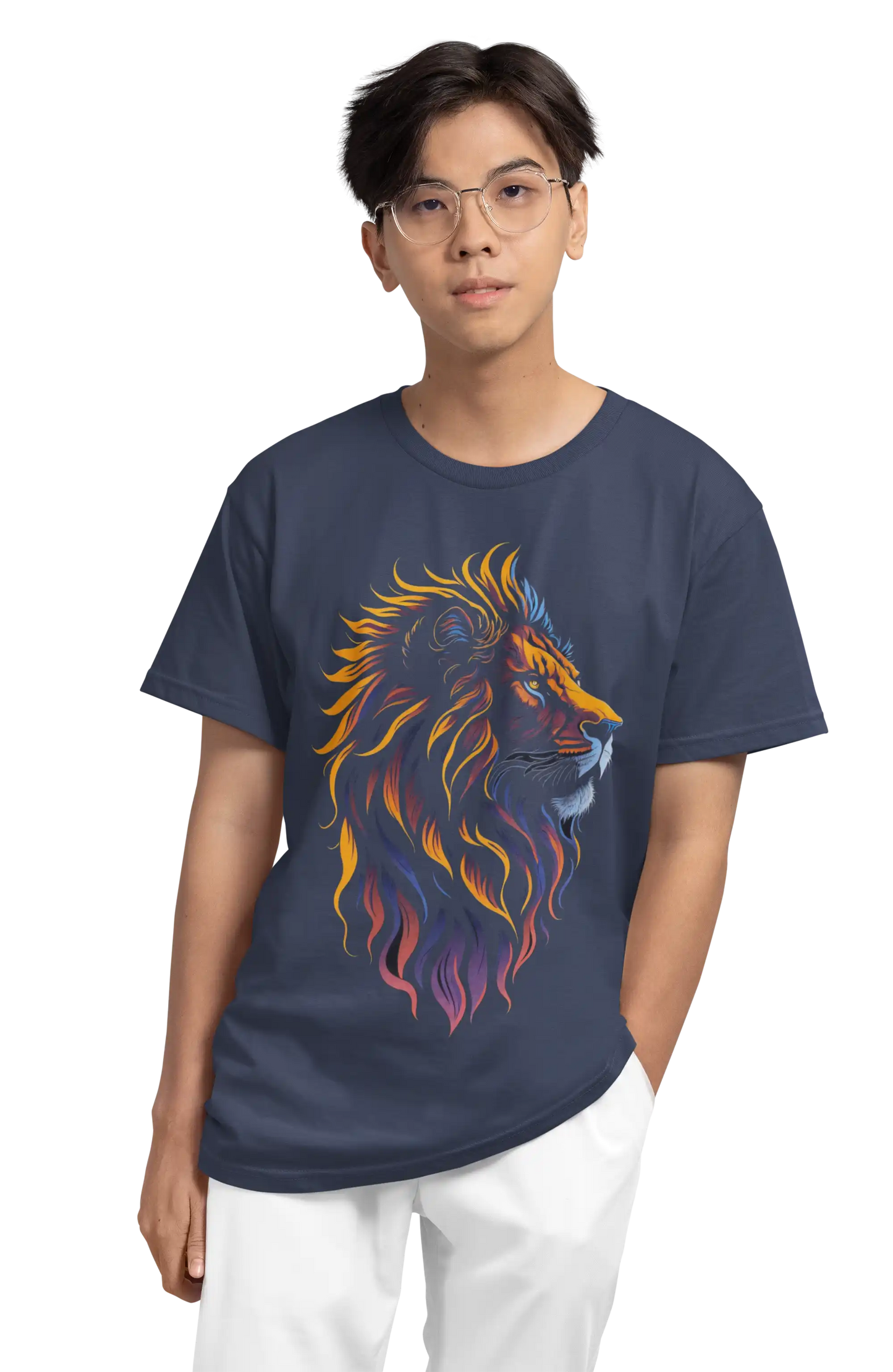 Majesty Lion Plus-Size T-Shirt | Multi-Fit 180 GSM Premium Cotton Graphic Tee S–7XL | AWBlack