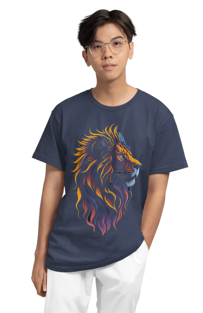 Majesty Lion Plus-Size T-Shirt | Multi-Fit 180 GSM Premium Cotton Graphic Tee S–7XL | AWBlack
