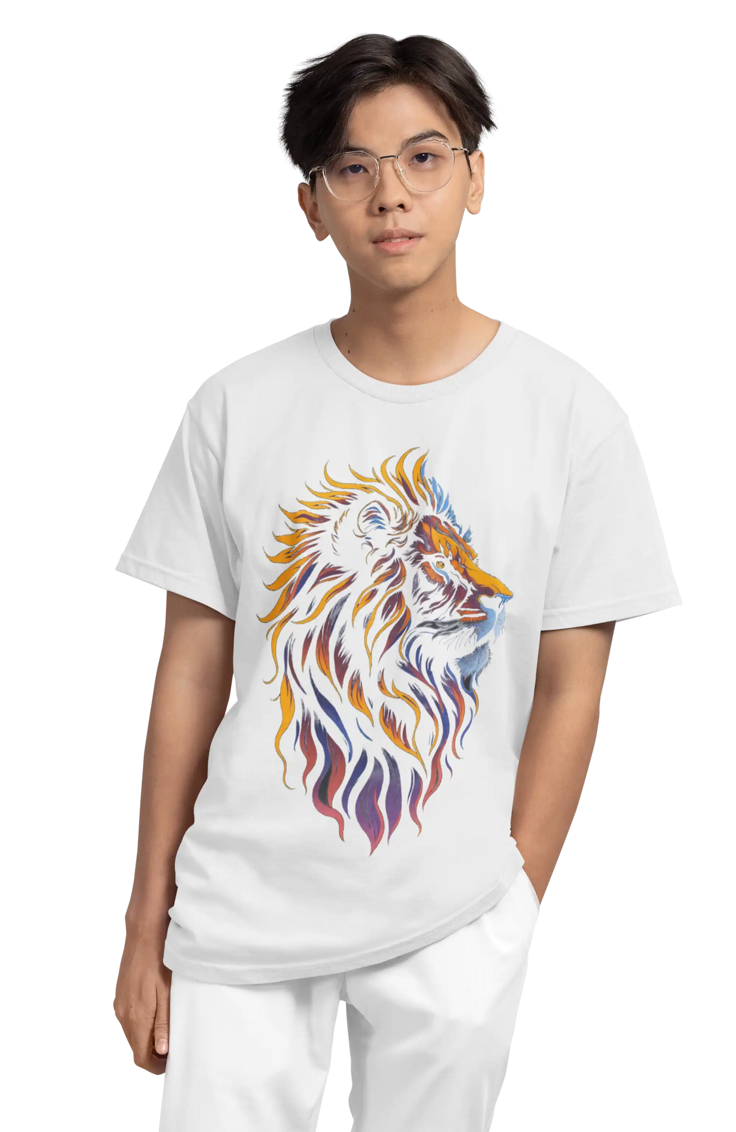 Majesty Lion Plus-Size T-Shirt | Multi-Fit 180 GSM Premium Cotton Graphic Tee S–7XL | AWBlack