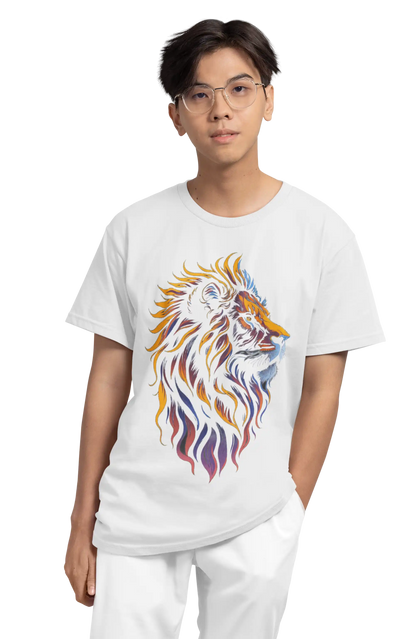 Majesty Lion Plus-Size T-Shirt | Multi-Fit 180 GSM Premium Cotton Graphic Tee S–7XL | AWBlack