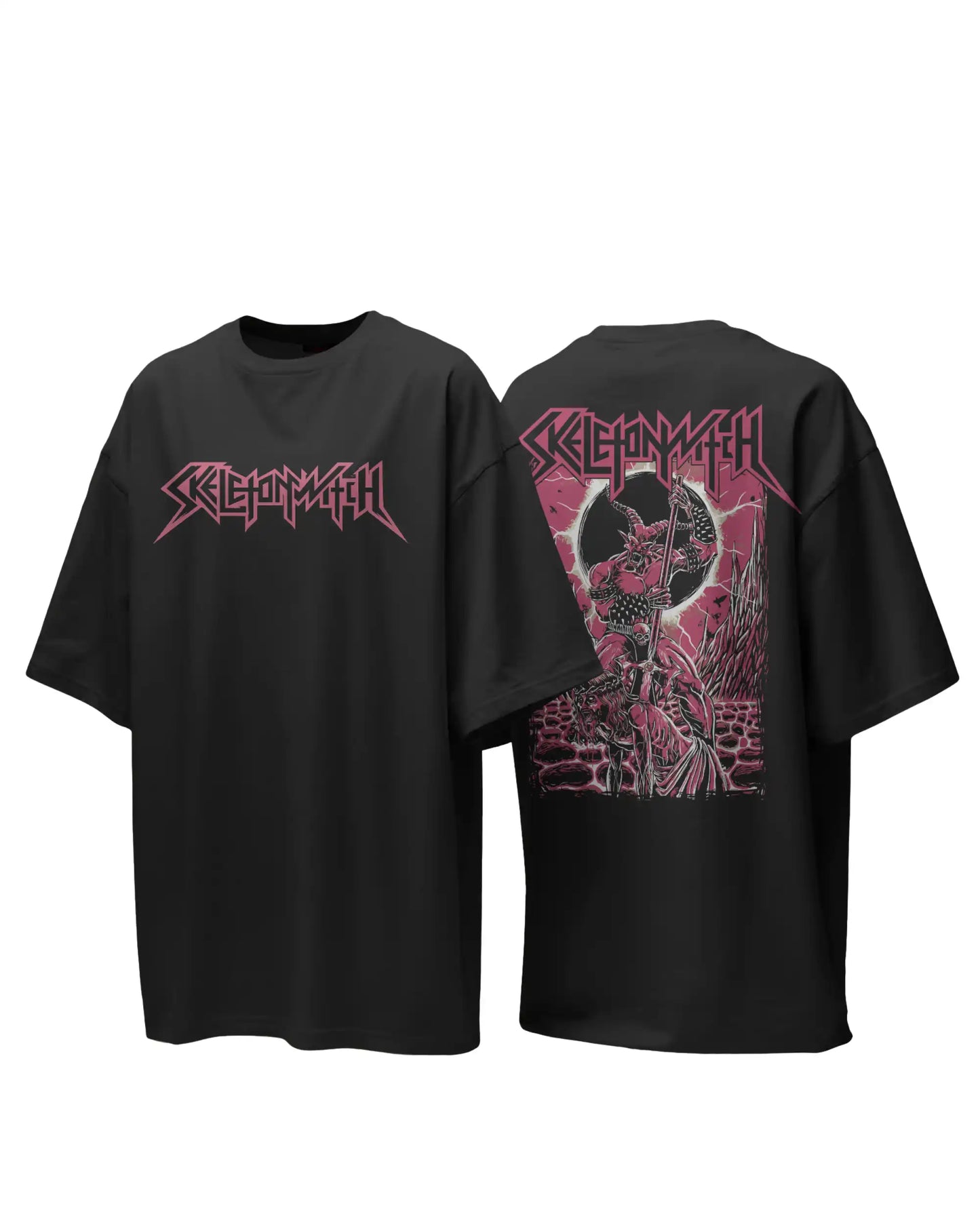 Skelitonwitch Oversized T-Shirt | Heavy Metal Rock Band Graphic Tee | 240 GSM Cotton | XS-2XL | AWBlack
