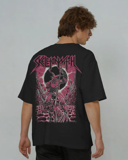 Skelitonwitch Oversized T-Shirt | Heavy Metal Rock Band Graphic Tee | 240 GSM Cotton | XS-2XL | AWBlack