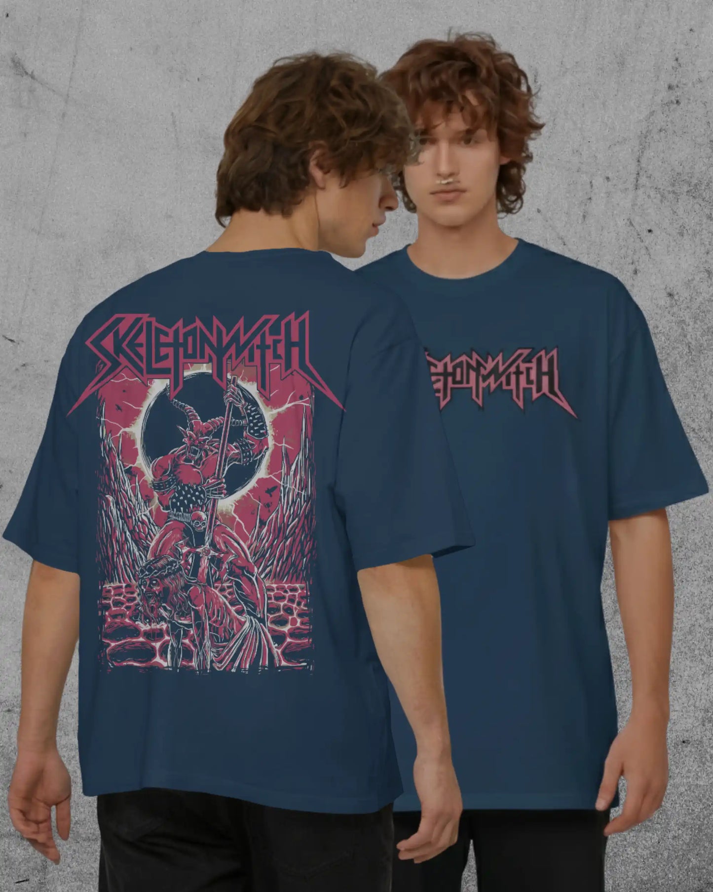Skelitonwitch Oversized T-Shirt | Heavy Metal Rock Band Graphic Tee | 240 GSM Cotton | XS-2XL | AWBlack